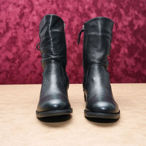 Sofft Women Sharnell Low Black Leather Back Lace-up Mid Calf boots sz 7 - Picture 3 of 8